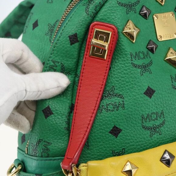 MCM Vintage Vicetos Backpack Pvc Leather Multicolour Pvc Backpack Bag - Picture 14 of 16